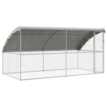 Hondenhok Met Opslag 2 Pcs Zilver 4 X 2 X 2 M Staal 400 cm Met 1 deur