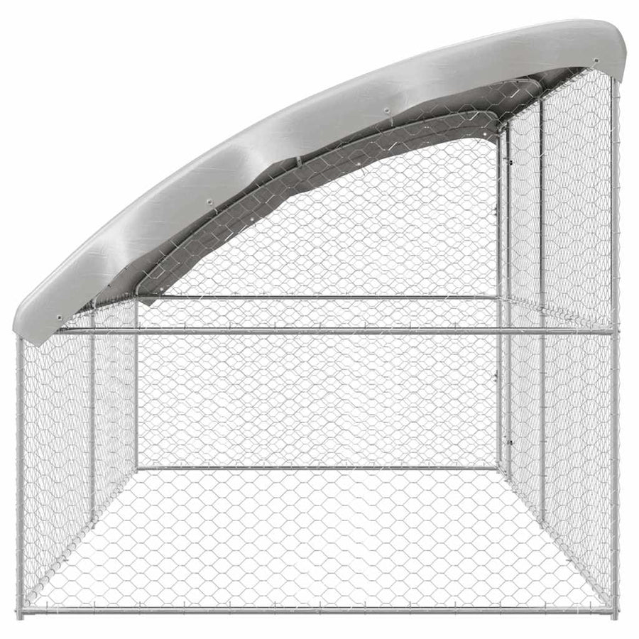 Hondenhok Met Opslag 2 Pcs Zilver 4 X 2 X 2 M Staal 400 cm Met 1 deur