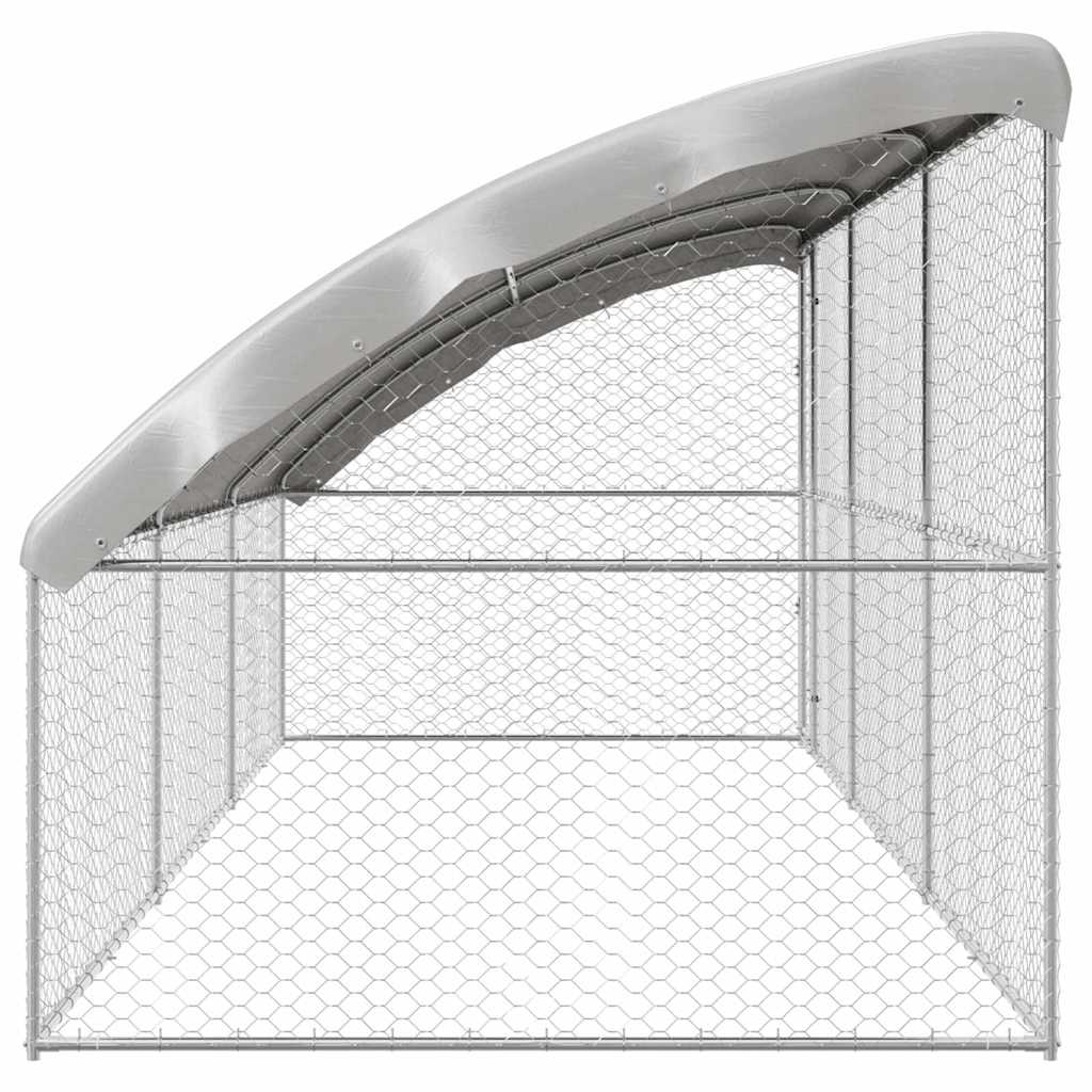 Hondenhok Met Opslag 3 Pcs Zilver 6 X 2 X 2 M Staal 600 cm Met 1 deur