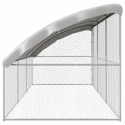 Hondenhok Met Opslag 3 Pcs Zilver 6 X 2 X 2 M Staal 600 cm Met 1 deur