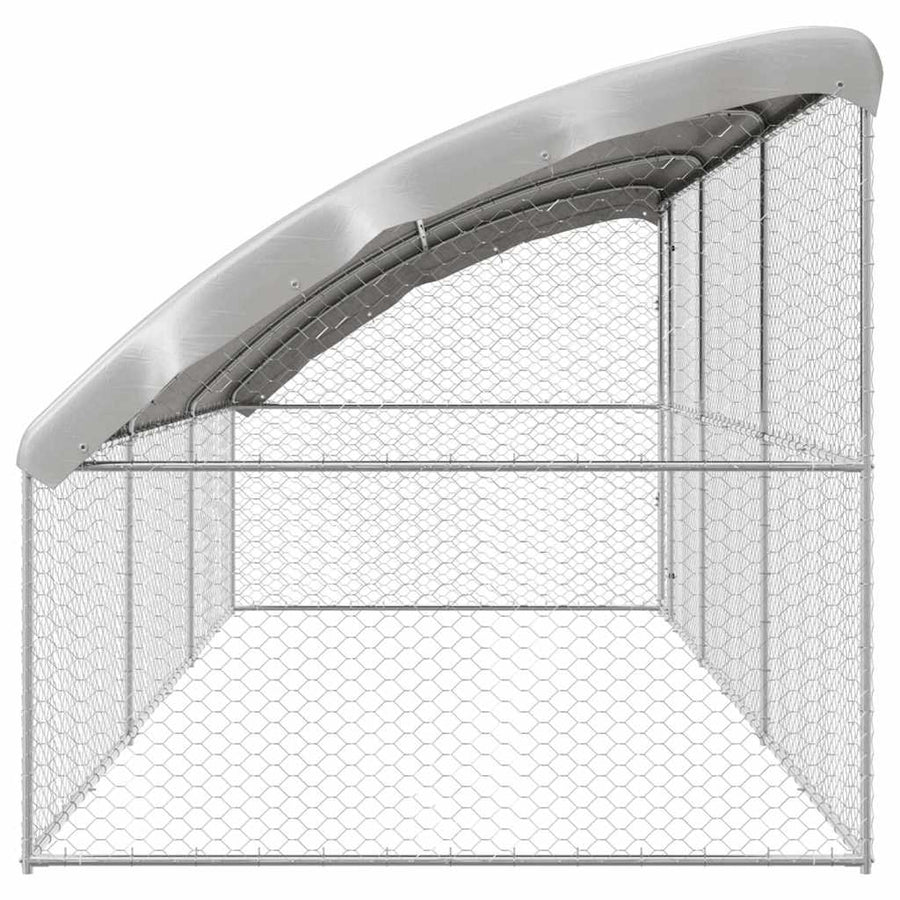 Hondenhok Met Opslag 3 Pcs Zilver 6 X 2 X 2 M Staal 600 cm Met 1 deur