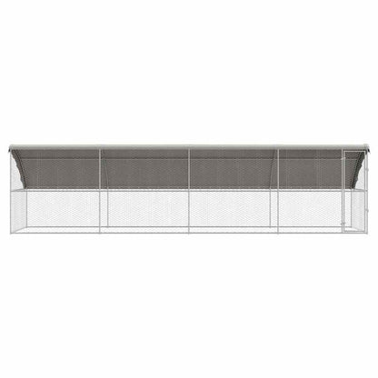 Hondenhok Met Opslag 4 Pcs Zilver 8 X 2 X 2 M Staal 800 x 230 cm Met 1 deur