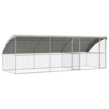Hondenhok Met Opslag 3 Pcs Zilver 6 X 2 X 2 M Staal 600 cm Met 2 deuren