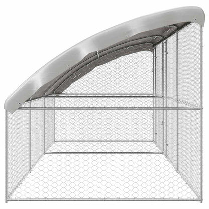 Hondenhok Met Opslag 3 Pcs Zilver 6 X 2 X 2 M Staal 600 cm Met 2 deuren