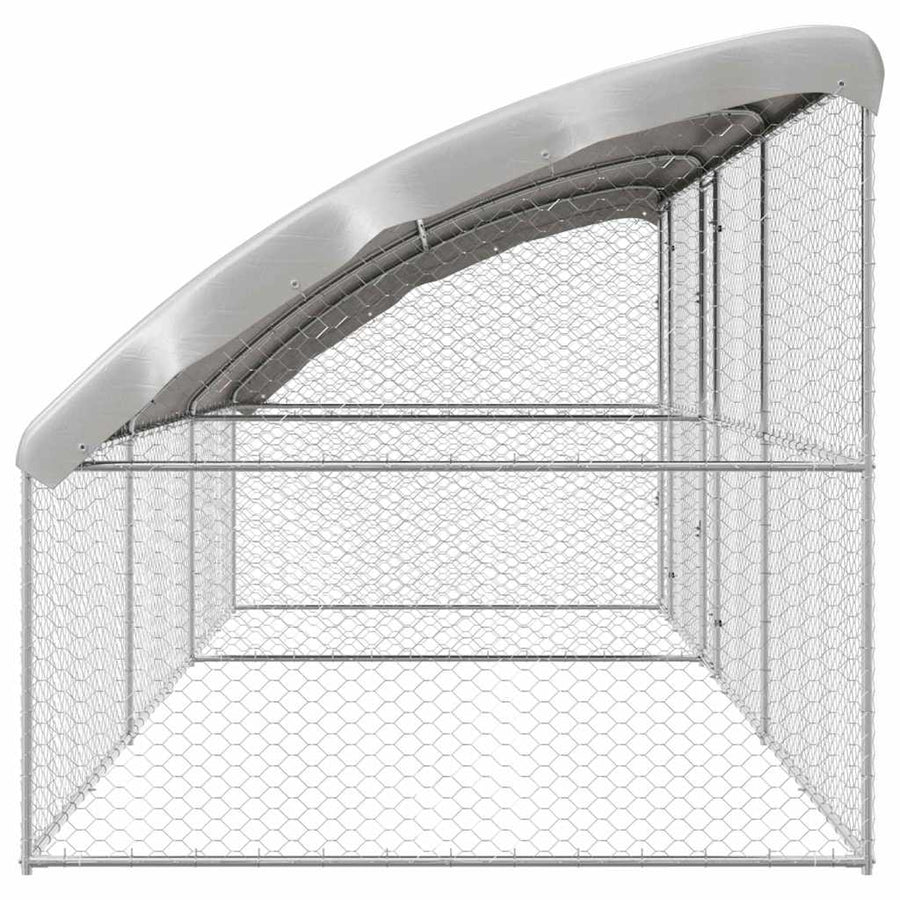 Hondenhok Met Opslag 3 Pcs Zilver 6 X 2 X 2 M Staal 600 cm Met 2 deuren