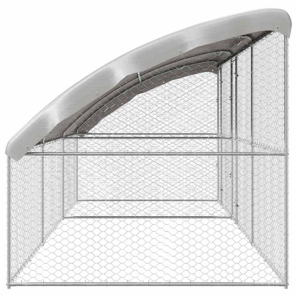 Hondenhok Met Opslag 3 Pcs Zilver 6 X 2 X 2 M Staal 600 cm Met 2 deuren