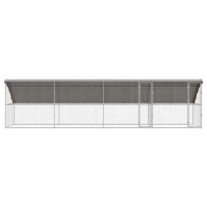 Hondenhok Met Opslag 4 Pcs Zilver 8 X 2 X 2 M Staal 800 x 230 cm Met 2 deuren