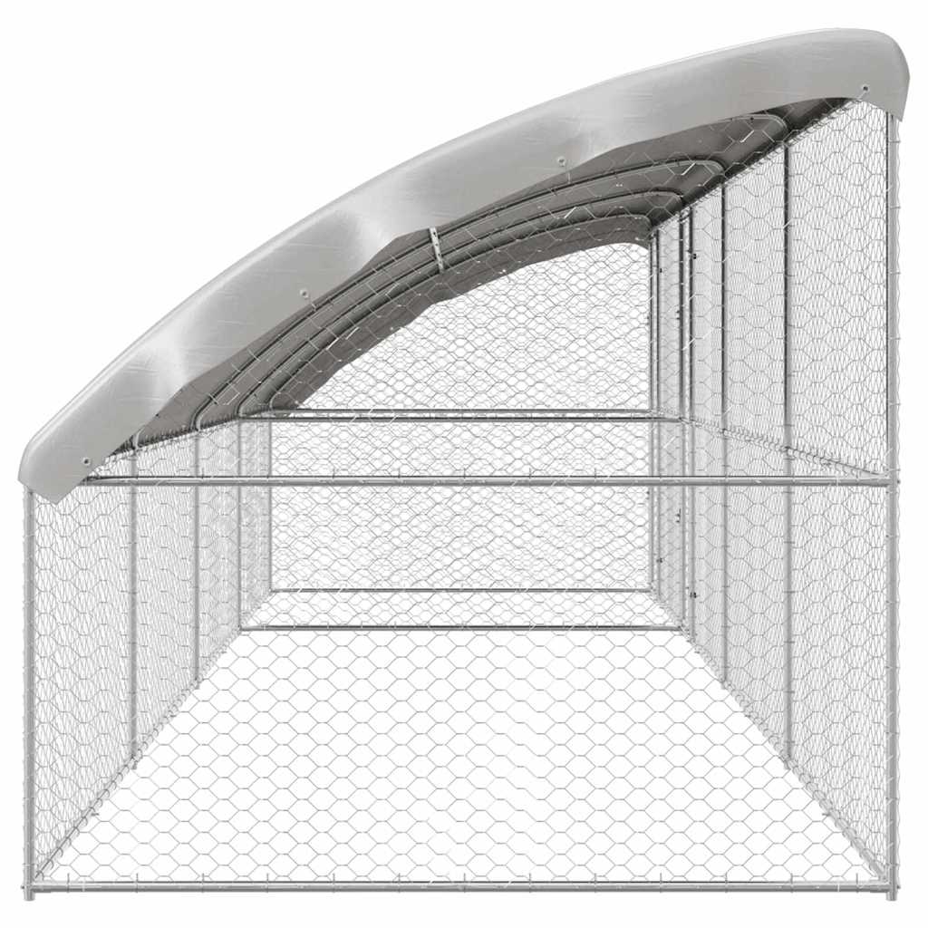 Hondenhok Met Opslag 4 Pcs Zilver 8 X 2 X 2 M Staal 800 x 230 cm Met 2 deuren