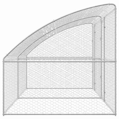 Hondenhok Met Opslag 2 Pcs Zilver 4 X 2 X 2 M Staal 400 cm Met 2 deuren