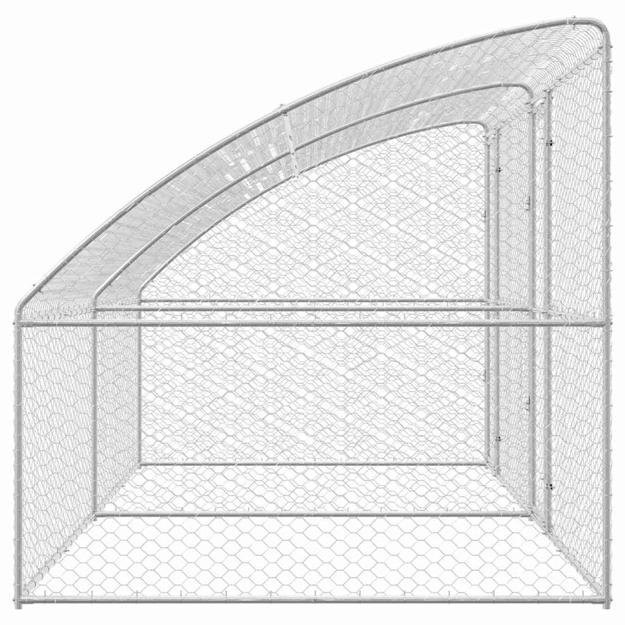 Hondenhok Met Opslag 2 Pcs Zilver 4 X 2 X 2 M Staal 400 cm Met 2 deuren