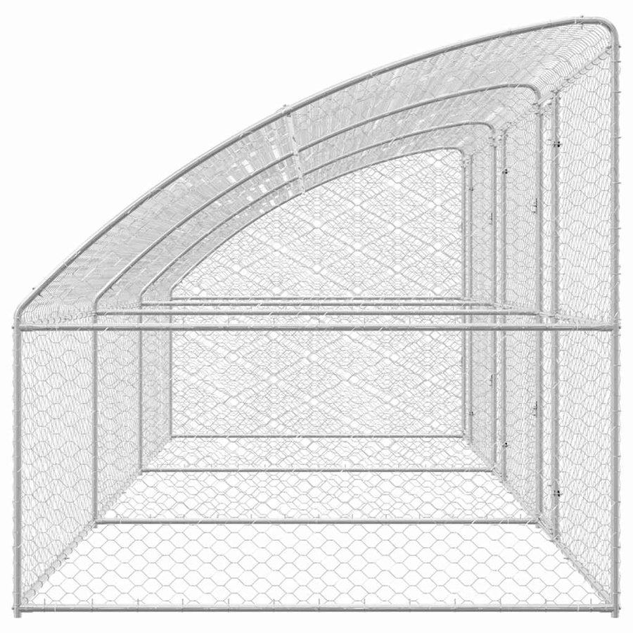 Hondenhok Met Opslag 3 Pcs Zilver 6 X 2 X 2 M Staal 600 cm met 3 deuren