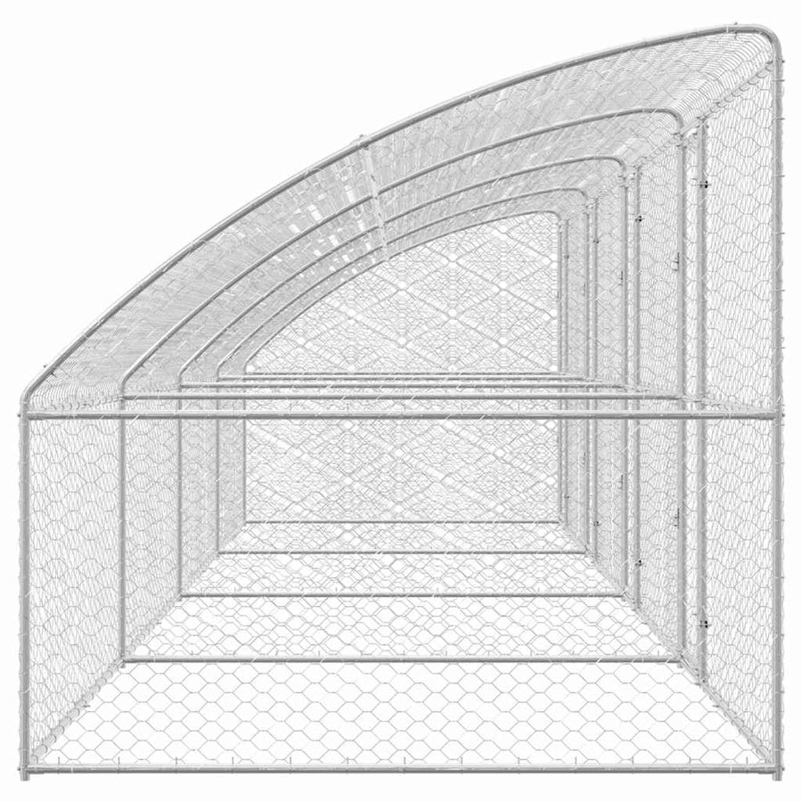 Hondenhok Met Opslag 4 Pcs Zilver 8 X 2 X 2 M Staal 800 x 230 cm met 4 deuren
