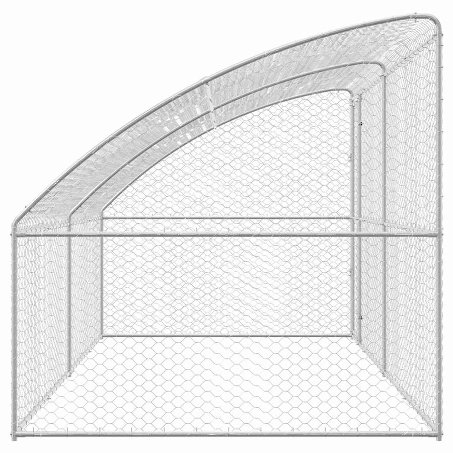 Hondenhok Met Opslag 2 Pcs Zilver 4 X 2 X 2 M Staal 400 cm Met 1 deur
