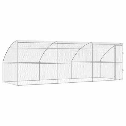 Hondenhok Met Opslag 3 Pcs Zilver 6 X 2 X 2 M Staal 600 cm Met 1 deur