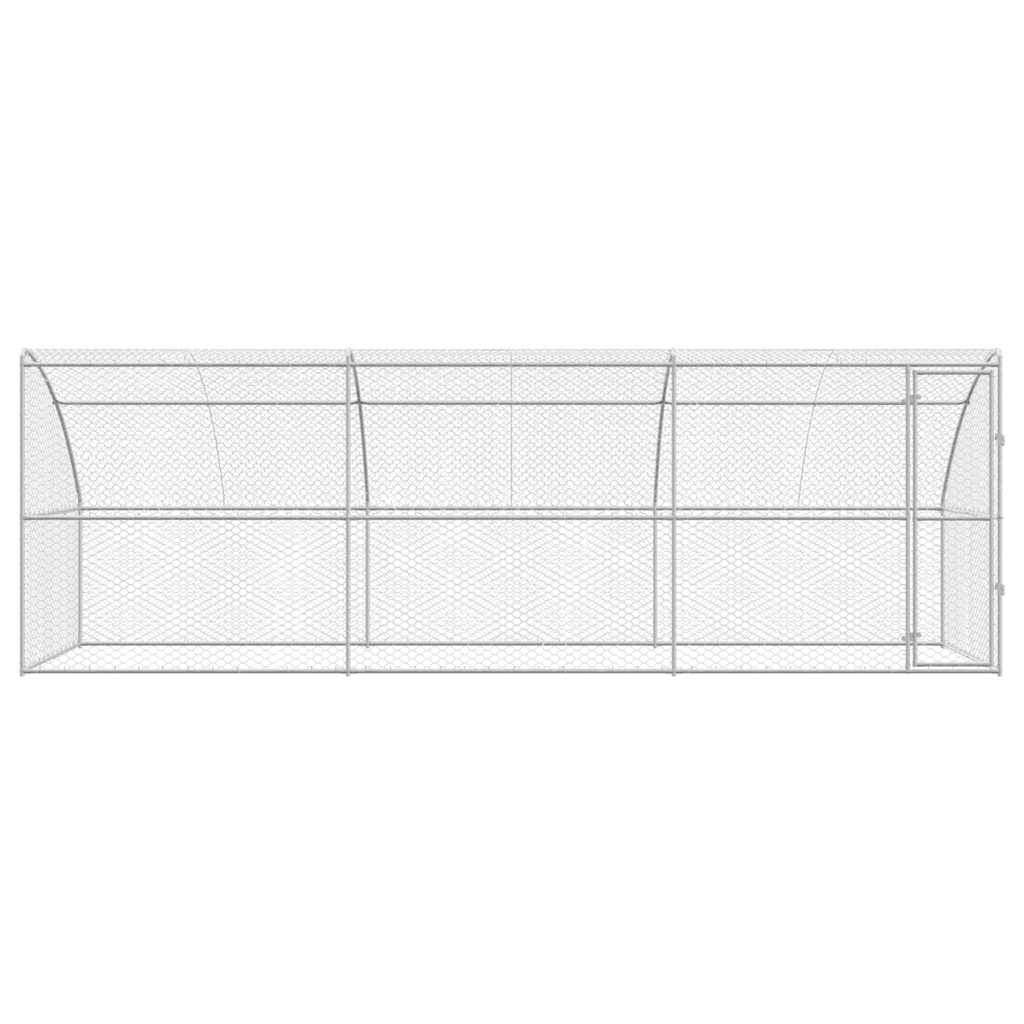 Hondenhok Met Opslag 3 Pcs Zilver 6 X 2 X 2 M Staal 600 cm Met 1 deur