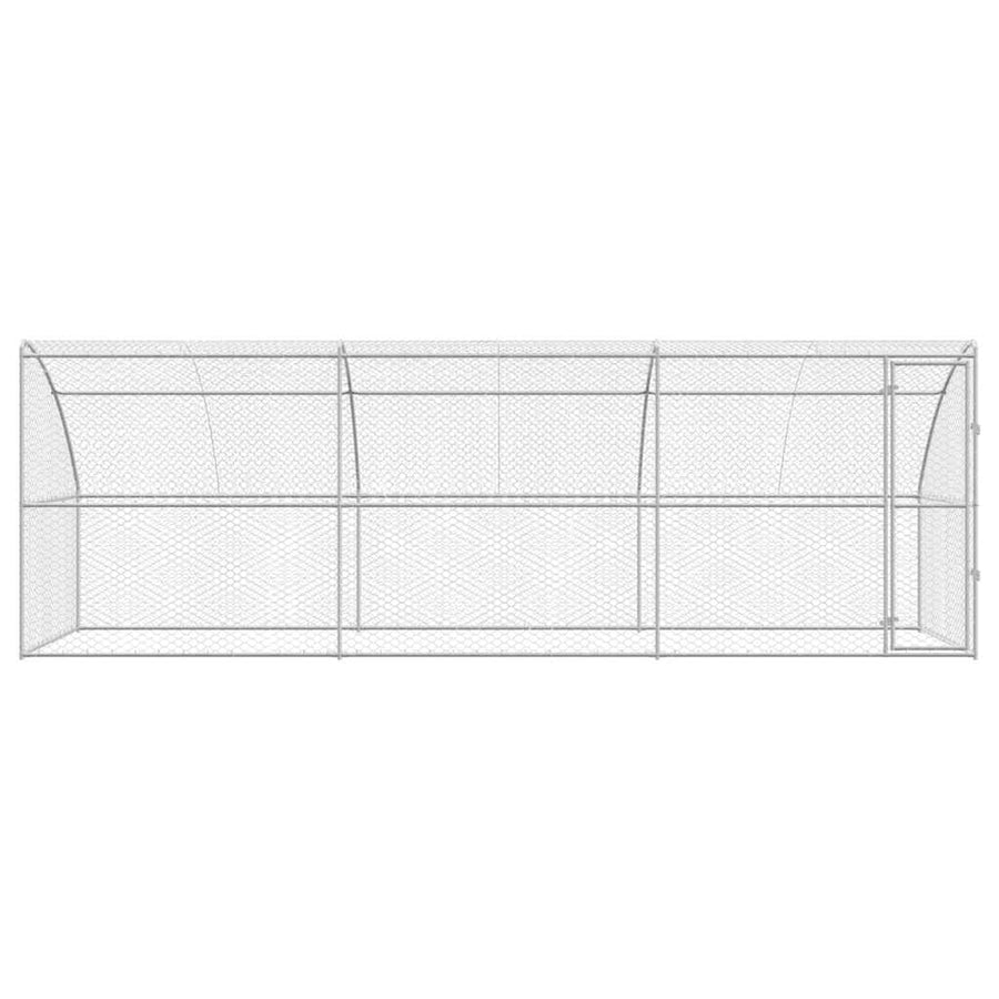 Hondenhok Met Opslag 3 Pcs Zilver 6 X 2 X 2 M Staal 600 cm Met 1 deur