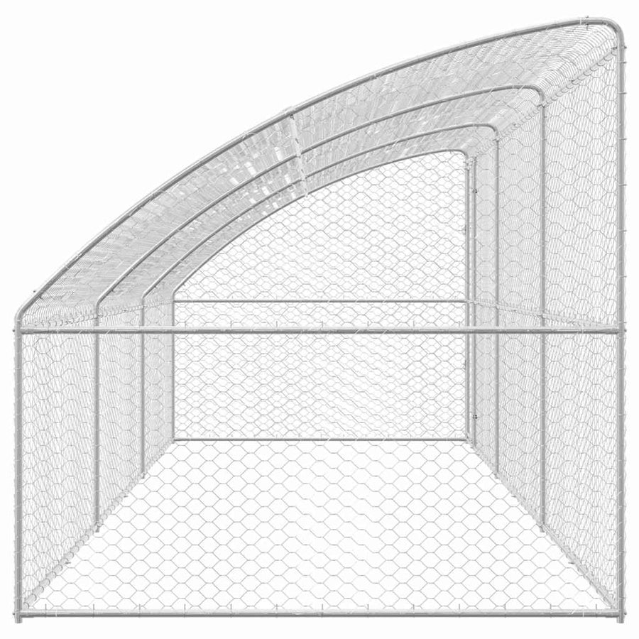 Hondenhok Met Opslag 3 Pcs Zilver 6 X 2 X 2 M Staal 600 cm Met 1 deur
