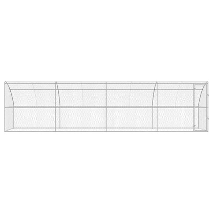 Hondenhok Met Opslag 4 Pcs Zilver 8 X 2 X 2 M Staal 800 x 230 cm Met 1 deur
