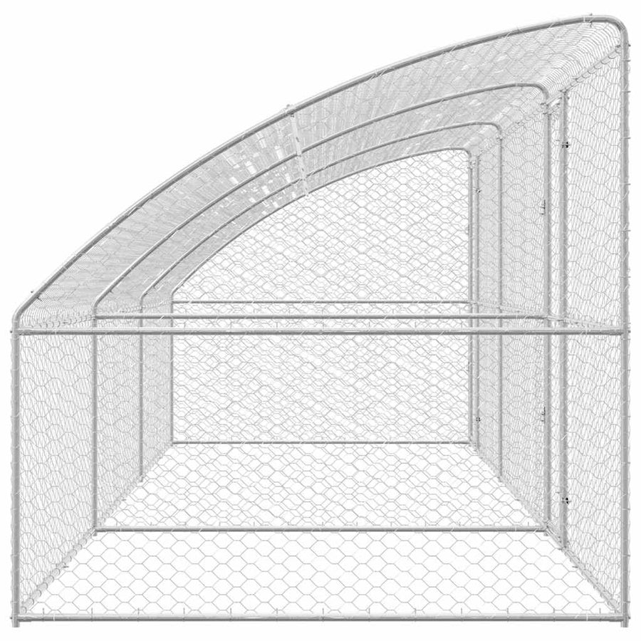 Hondenhok Met Opslag 3 Pcs Zilver 6 X 2 X 2 M Staal 600 cm Met 2 deuren