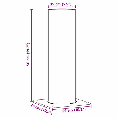 Schouwkop Verlenging Zilver 26 x 26 x 50 cm Roestvrij staal