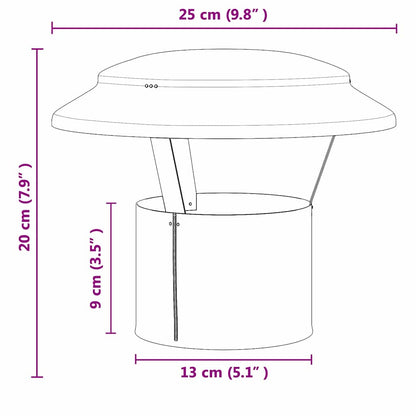 Regenbescherming voor Schoorsteen Zilver 25 x 25 x 20 cm