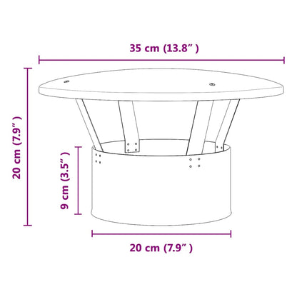 Regenbescherming voor Schoorsteen Zilver 35 x 35 x 20 cm