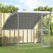 Kippenhok Zilver 2 X 2 X 2 M Gegalvaniseerd Staal 200 cm Met 1 deur