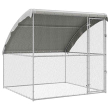 Kippenhok Zilver 2 X 2 X 2 M Gegalvaniseerd Staal 200 cm Met 1 deur