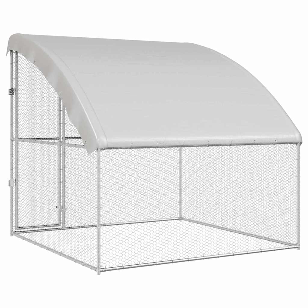 Kippenhok Zilver 2 X 2 X 2 M Gegalvaniseerd Staal 200 cm Met 1 deur