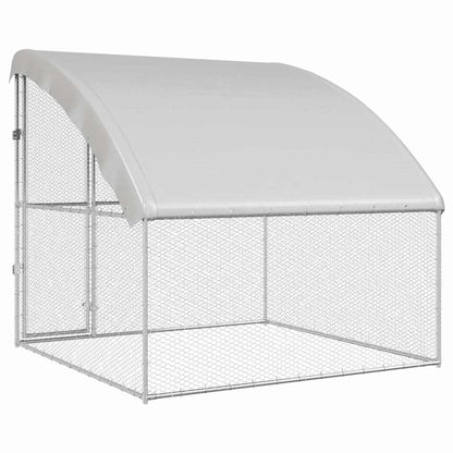 Kippenhok Zilver 2 X 2 X 2 M Gegalvaniseerd Staal 200 cm Met 1 deur