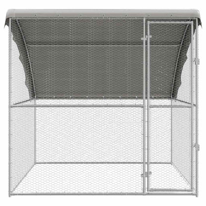 Kippenhok Zilver 2 X 2 X 2 M Gegalvaniseerd Staal 200 cm Met 1 deur