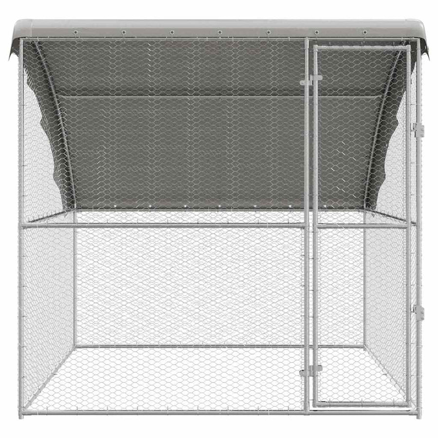Kippenhok Zilver 2 X 2 X 2 M Gegalvaniseerd Staal 200 cm Met 1 deur