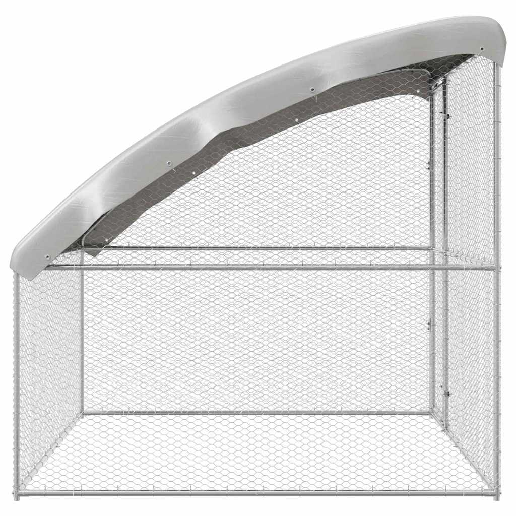 Kippenhok Zilver 2 X 2 X 2 M Gegalvaniseerd Staal 200 cm Met 1 deur