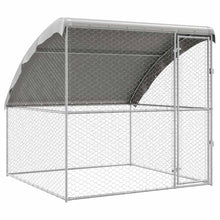 Hondenhok Met Opslag Zilver 2 X 2 X 2 M Staal 200 cm Met 1 deur