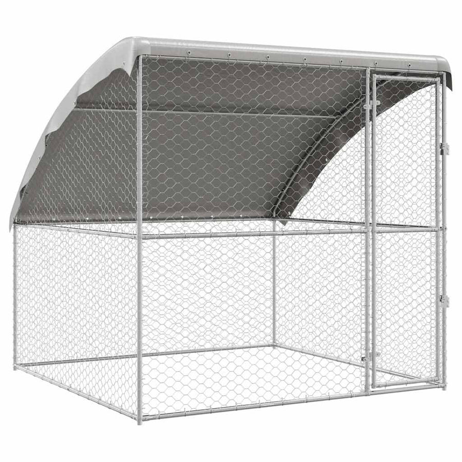 Hondenhok Met Opslag Zilver 2 X 2 X 2 M Staal 200 cm Met 1 deur