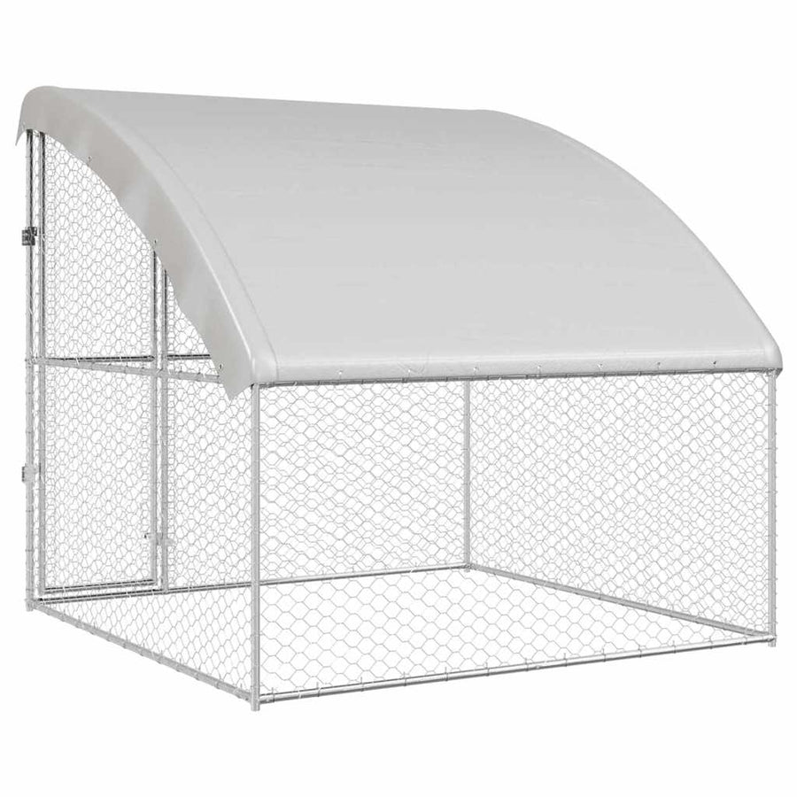 Hondenhok Met Opslag Zilver 2 X 2 X 2 M Staal 200 cm Met 1 deur