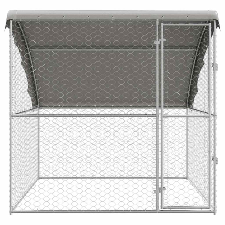 Hondenhok Met Opslag Zilver 2 X 2 X 2 M Staal 200 cm Met 1 deur