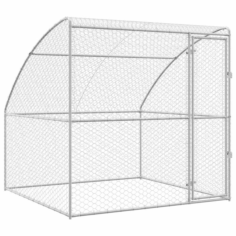 Hondenhok Met Opslag Zilver 2 X 2 X 2 M Staal 200 cm Met 1 deur