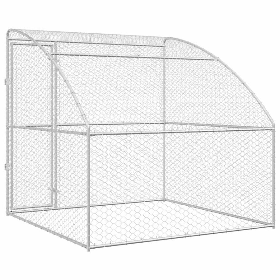 Hondenhok Met Opslag Zilver 2 X 2 X 2 M Staal 200 cm Met 1 deur