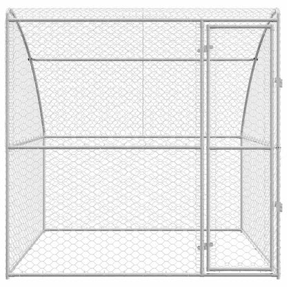 Hondenhok Met Opslag Zilver 2 X 2 X 2 M Staal 200 cm Met 1 deur