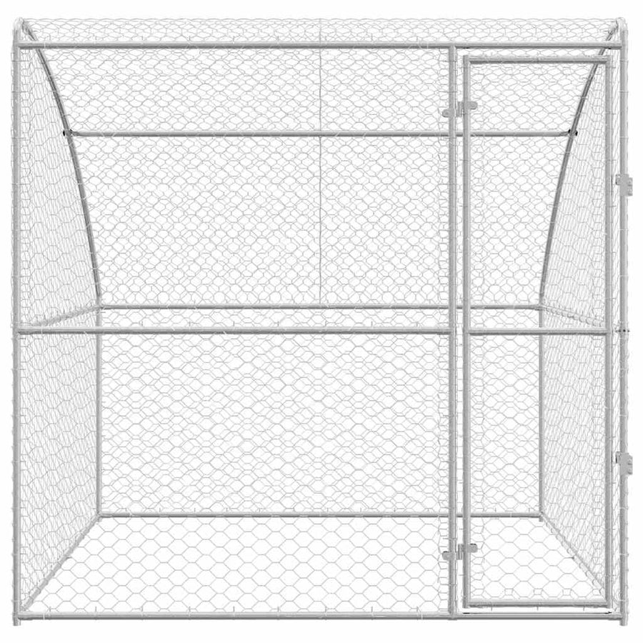 Hondenhok Met Opslag Zilver 2 X 2 X 2 M Staal 200 cm Met 1 deur