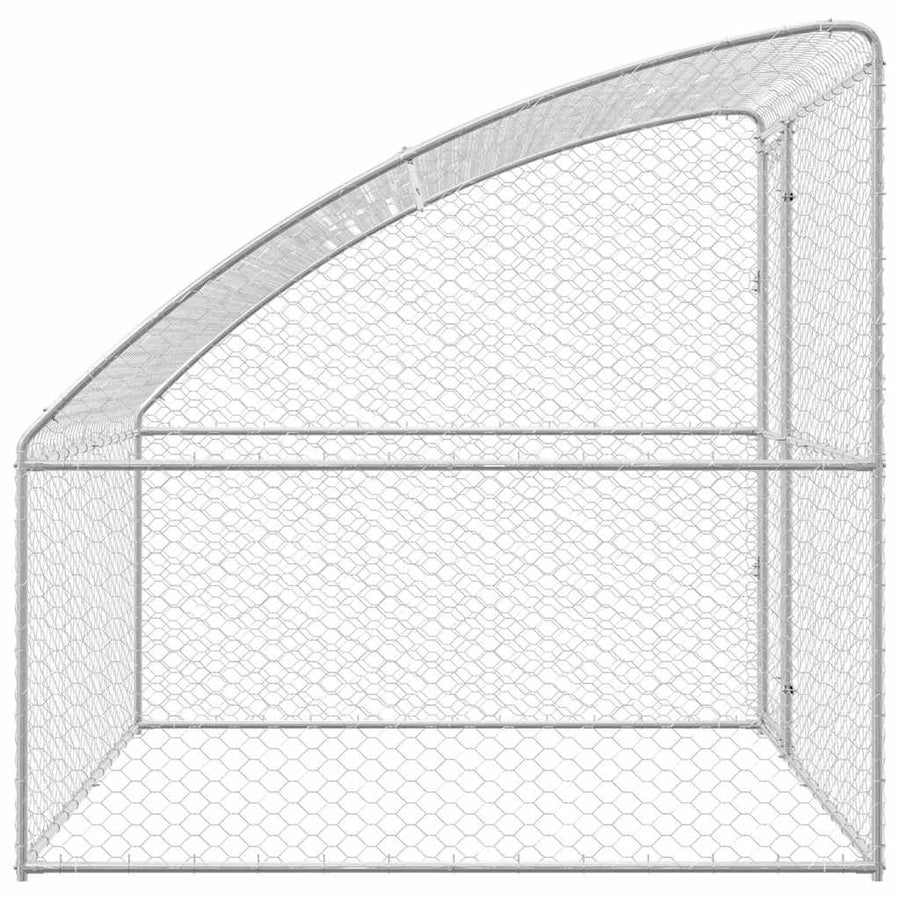 Hondenhok Met Opslag Zilver 2 X 2 X 2 M Staal 200 cm Met 1 deur