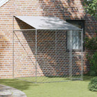 Dog Kennel with Roof Silver 200 x 200 x 258 cm Steel and PE
