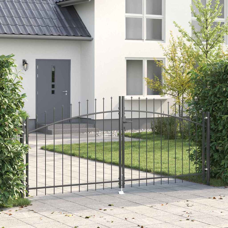 Dubbele Poort met slot Grijs 299,5 x 149,5 cm Staal