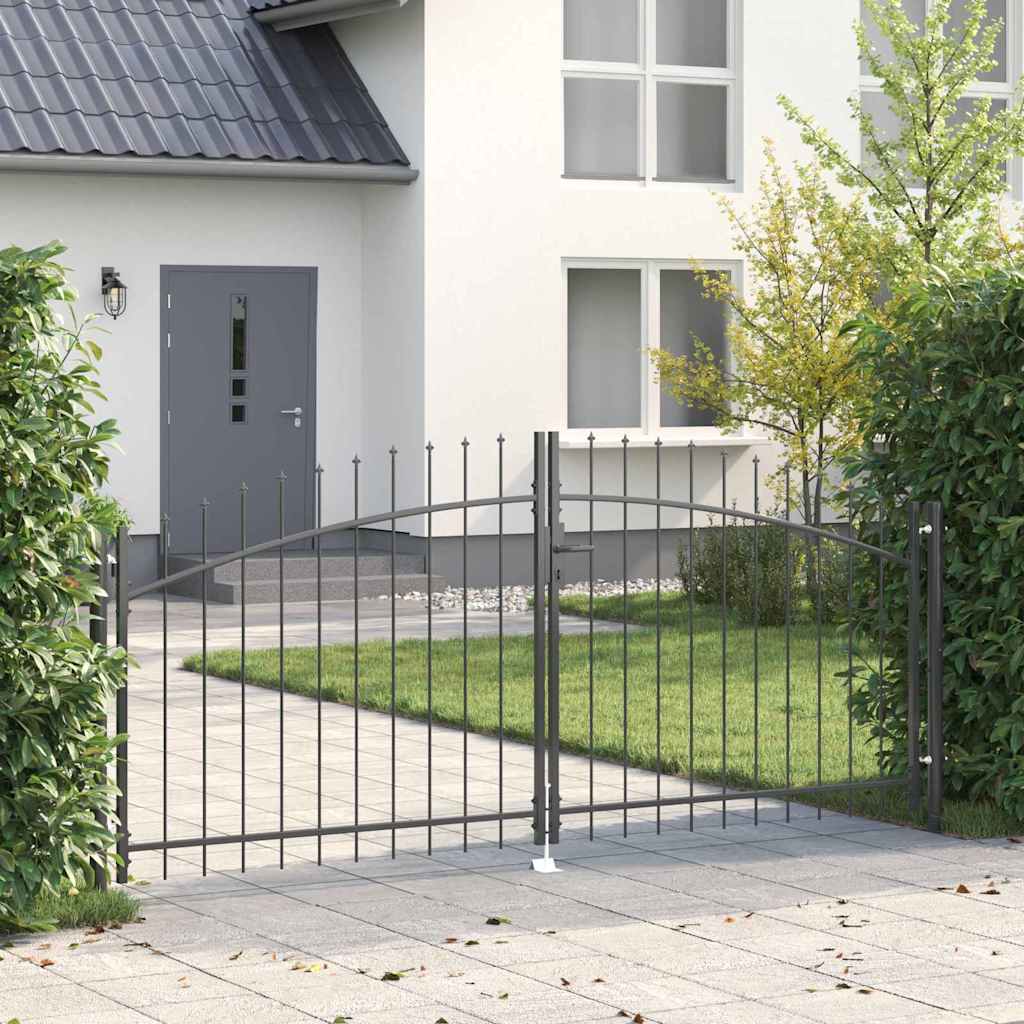 Dubbele Poort met slot Grijs 299,5 x 174,5 cm Staal