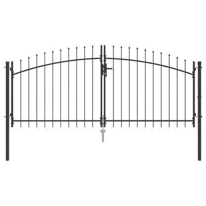 Dubbele Poort met slot Grijs 299,5 x 174,5 cm Staal