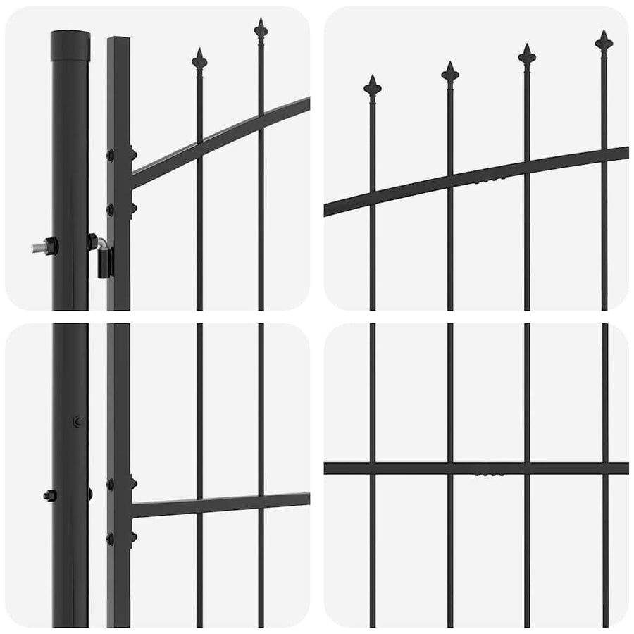 Dubbele Poort met slot Grijs 299,5 x 199,5 cm Staal