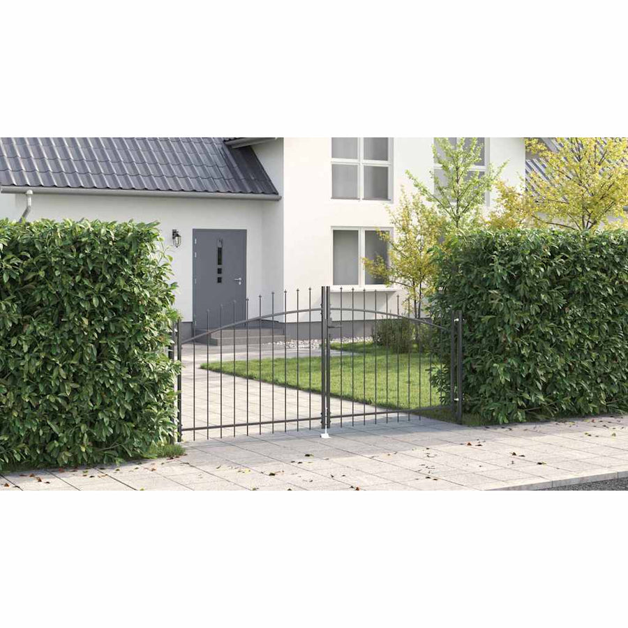 Dubbele Poort met slot Grijs 299,5 x 199,5 cm Staal