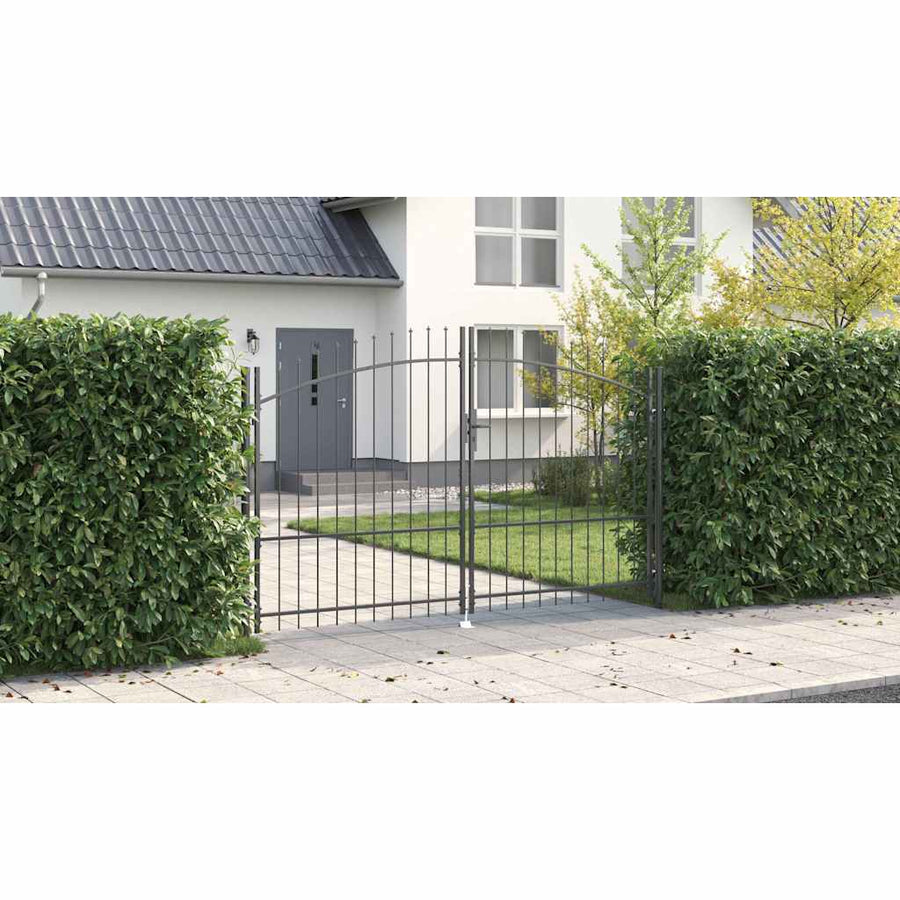 Dubbele Poort met slot Grijs 299,5 x 224,5 cm Staal