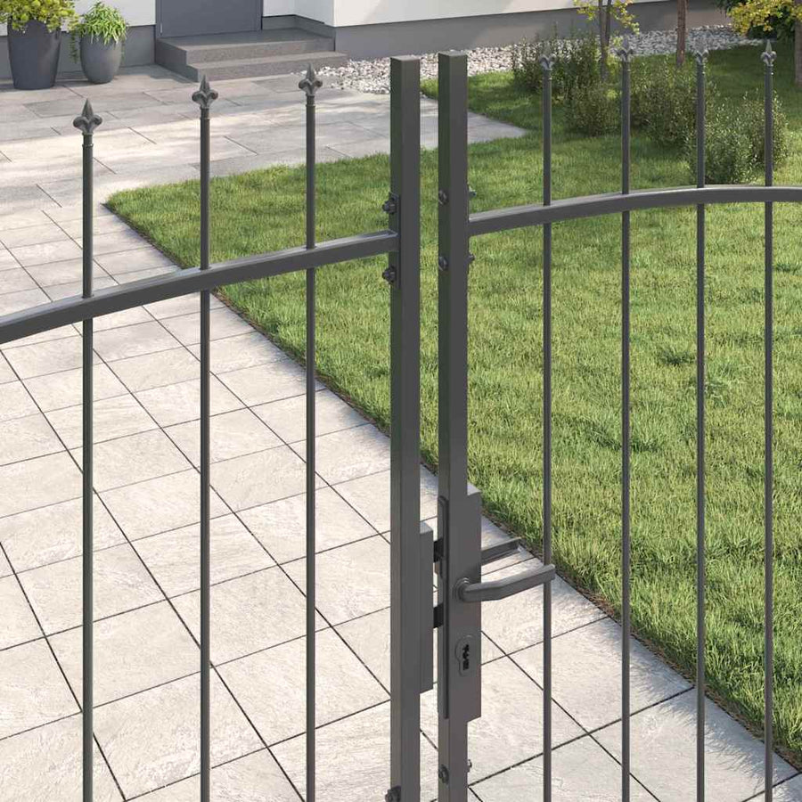 Dubbele Poort met slot Grijs 299,5 x 224,5 cm Staal